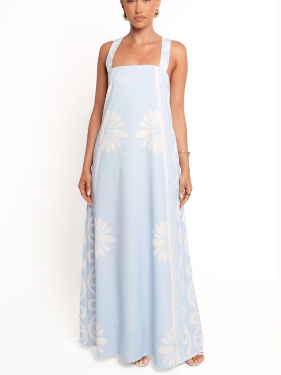 Petal & Pup Dresses & Skirts - Petal & Pup | Valeria Linen Blend Pastel Blue Maxi Dress w/ Pockets | Size Large